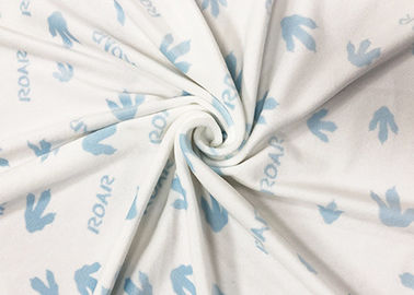 92 Percent Polyester 8 Percent Spandex Super Soft For Baby Blue Footprints 260GSM